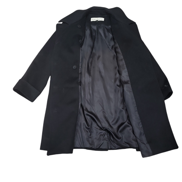 EUC wool Evan-Picine women's black 100% wool double breast pea coat, 14 - Picture 6 of 11